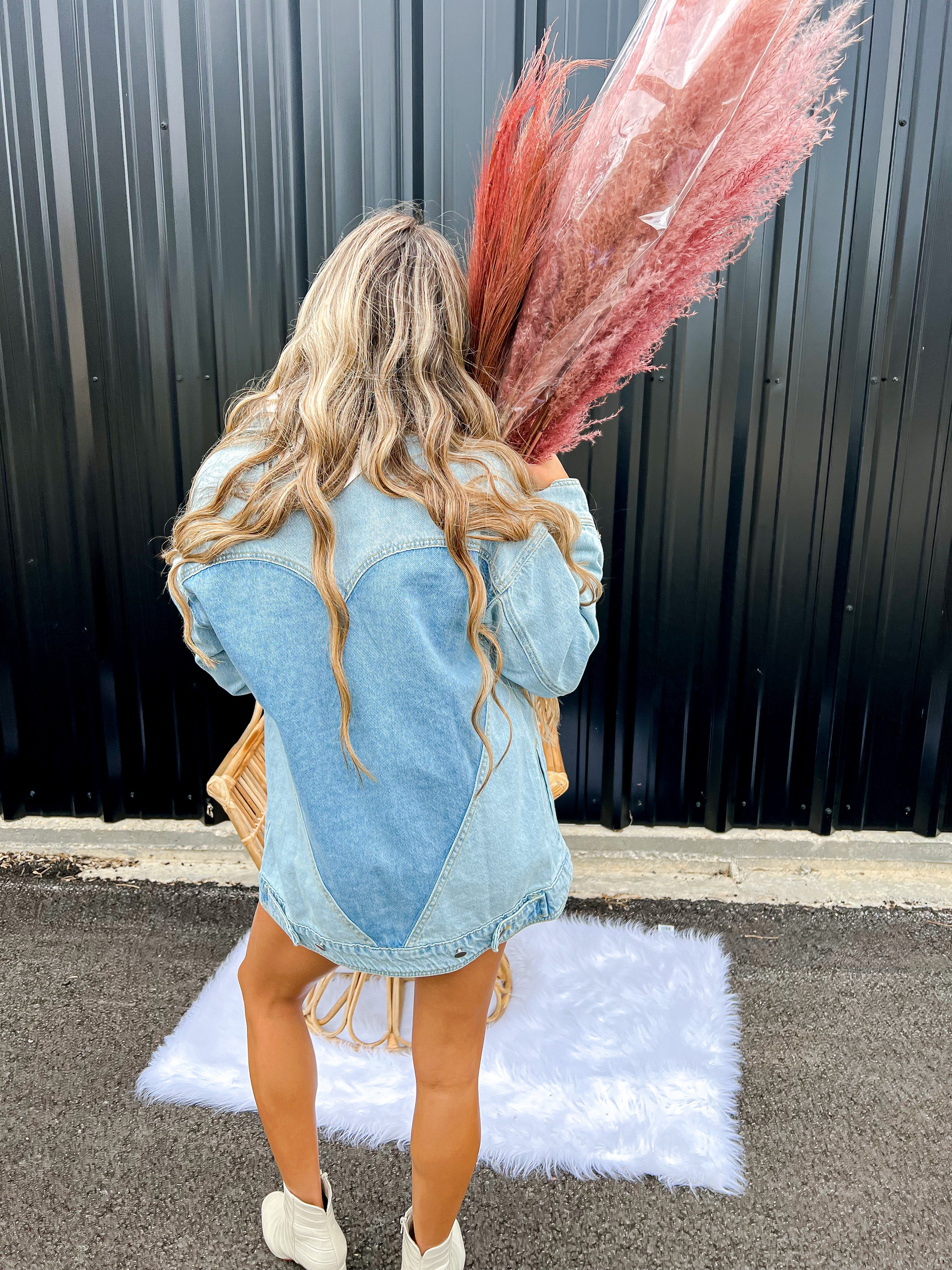 Heart Oversize Denim Jacket – Southern Soule Designs