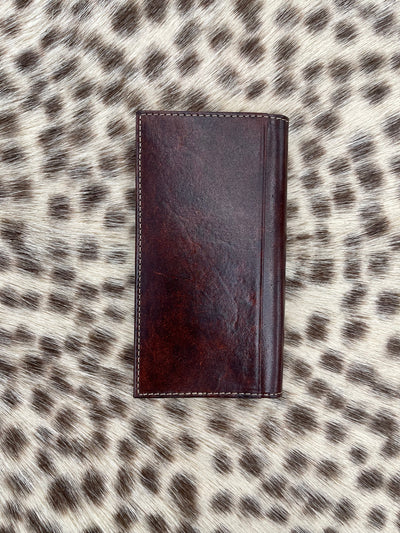 N5487044 Nocona Dark Brown Diagonal Cross Men's Rodeo Wallet/Checkbook Cover