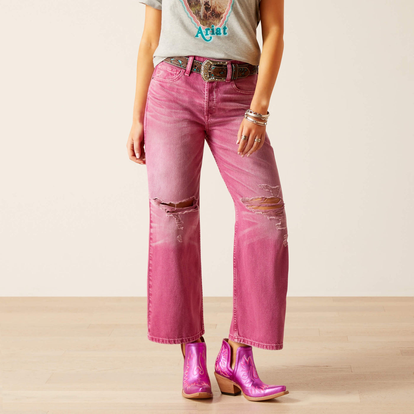 Ariat WMS ULT HR Pink Tomboy Wide Crop