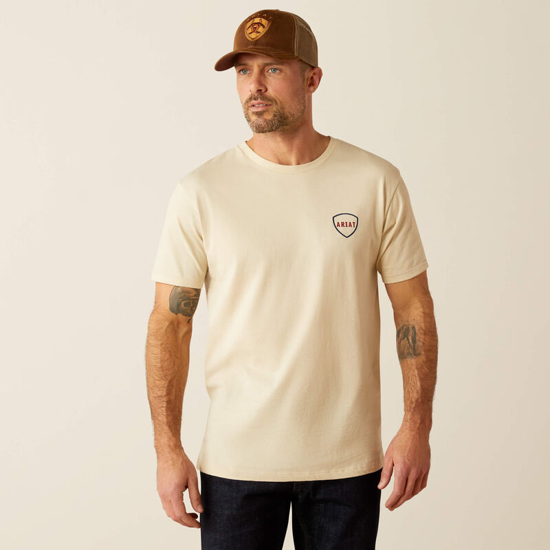 Ariat MNS Barbed Flag Tee Natural