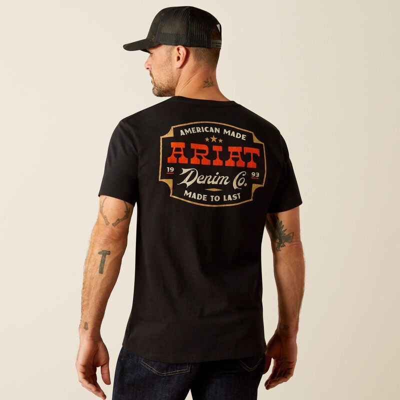 Ariat MNS Denim Badge Tee Black 10054006