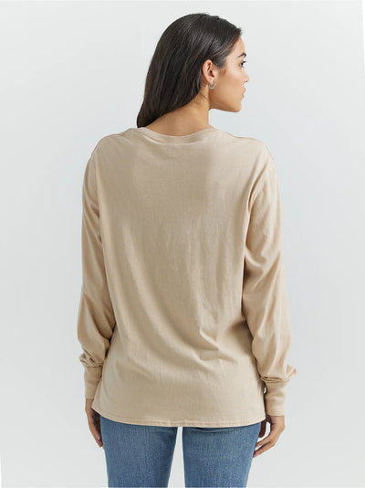 Wrangler 112350108 Relaxed Long Sleeve Tee Moonlight Beige