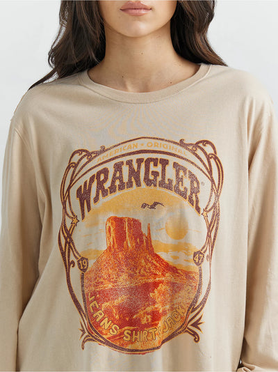 Wrangler 112350108 Relaxed Long Sleeve Tee Moonlight Beige