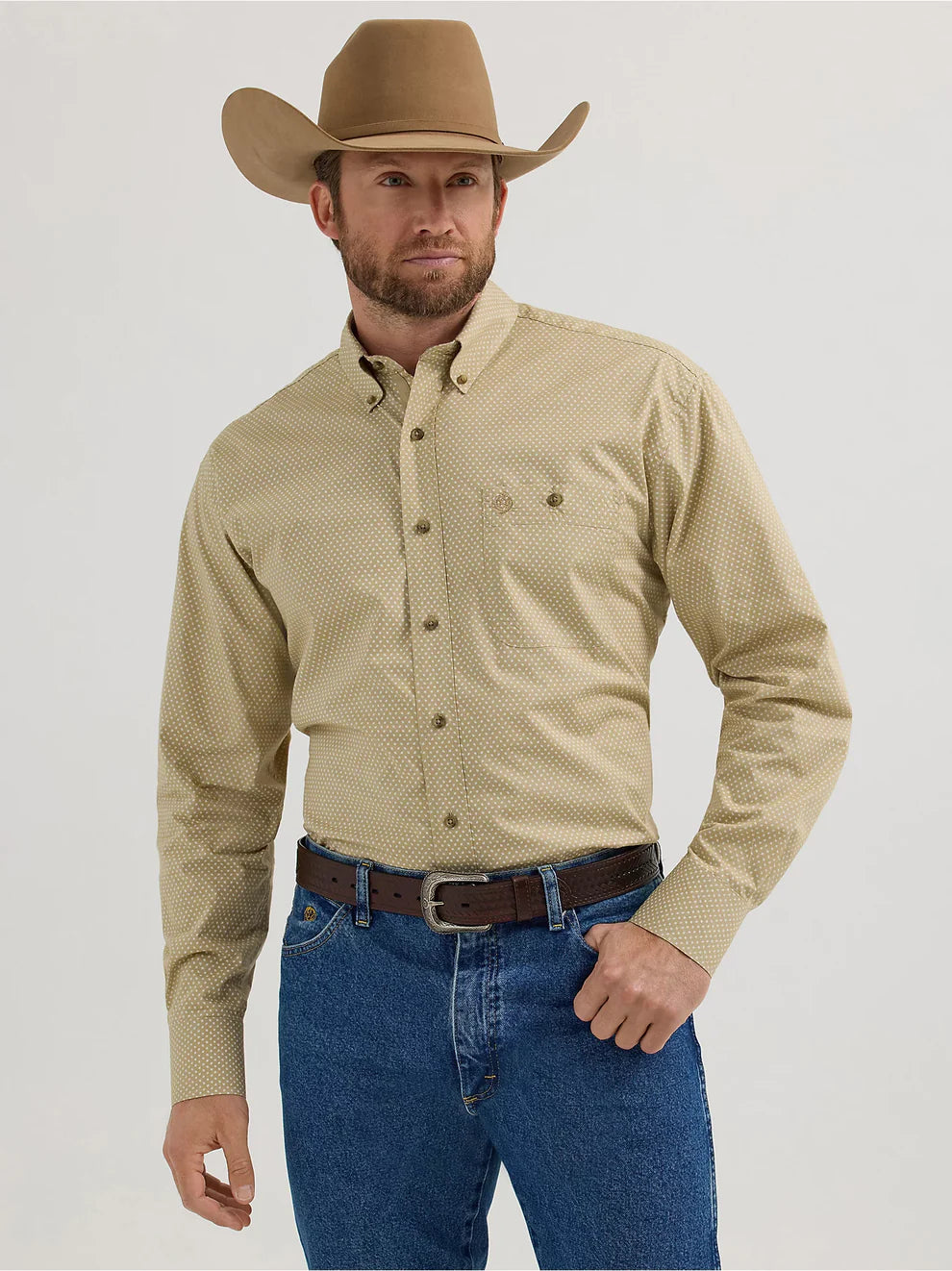 Wrangler George Strait Long Sleeve Sand Slashes 112356610