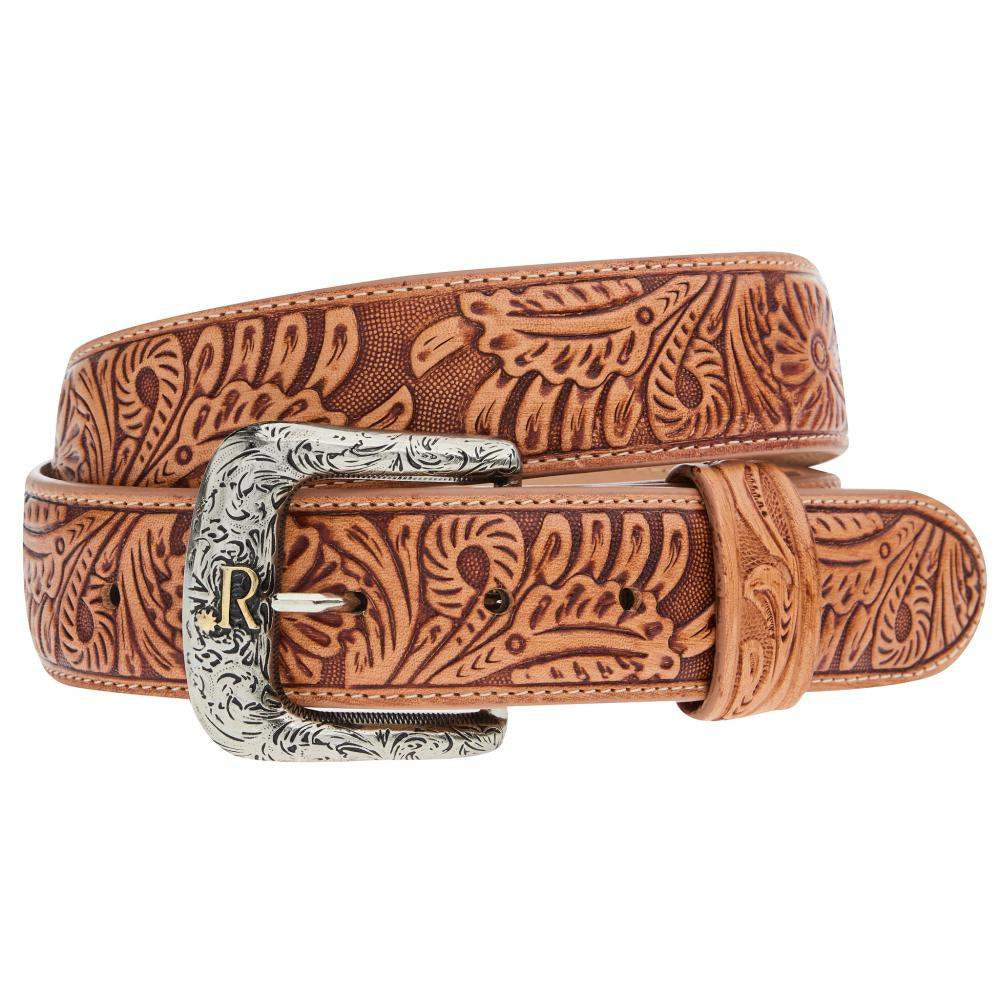 R. Watson Boots Men's Natural Embossed Belt RWB2330