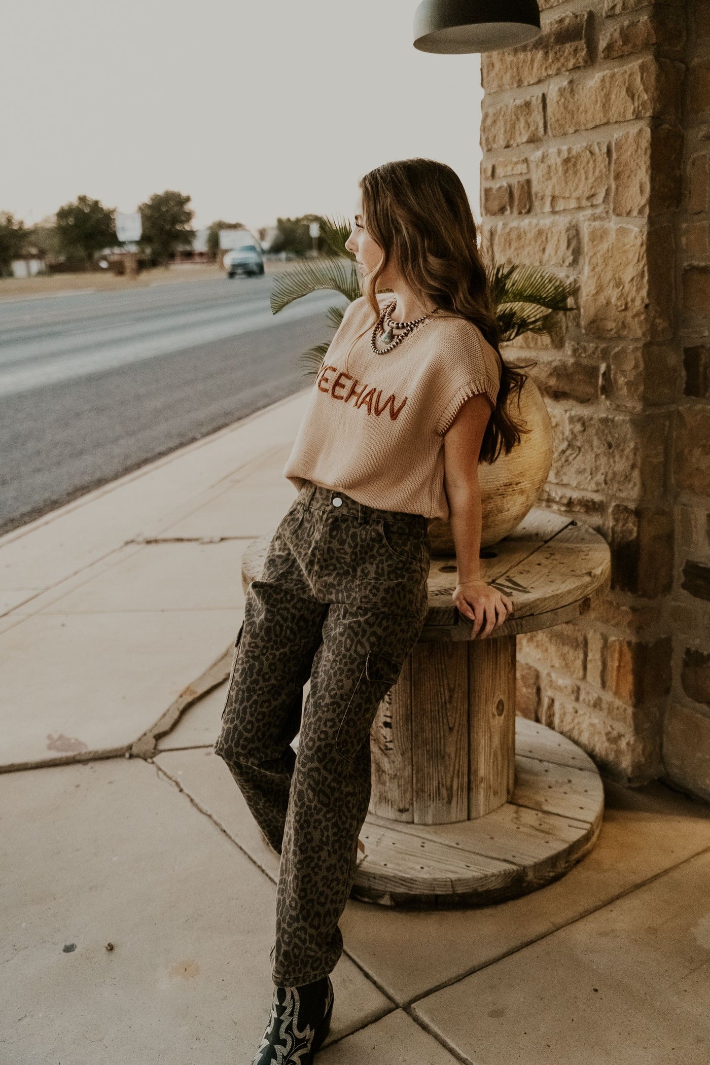 Leopard Print Barrel Pants P4070