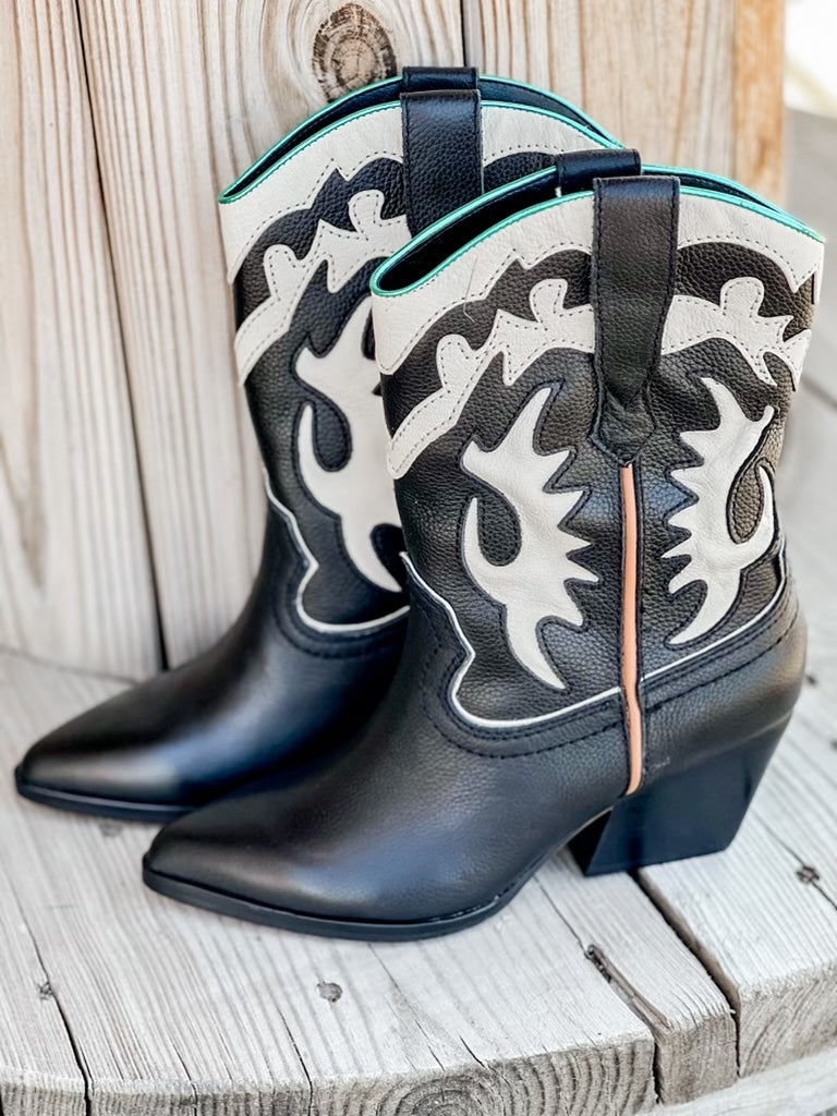 Dolce Vita Landen Black & Cream Cowboy Boot