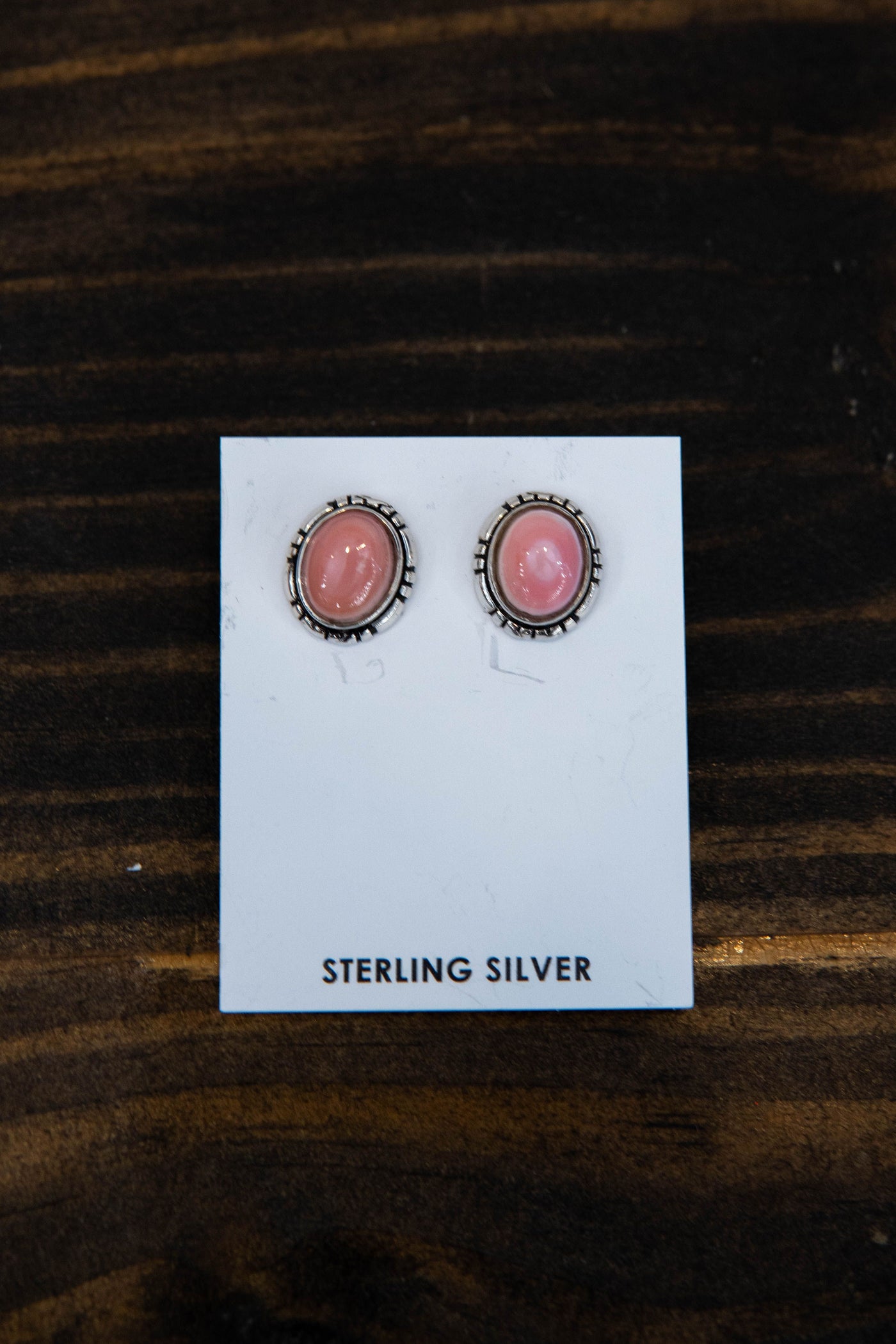 Pink Conch Oval Studs