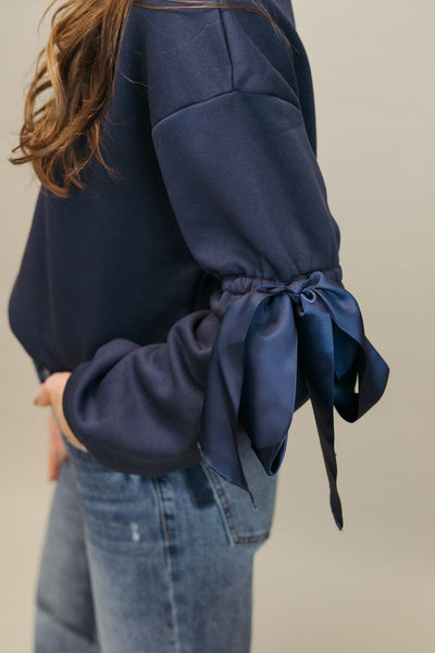 Navy Bow Detail Sweatshirt CT8876