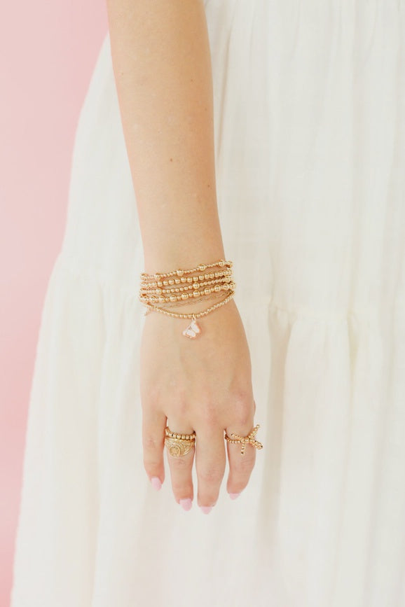 Pink Butterfly Charm Bracelet