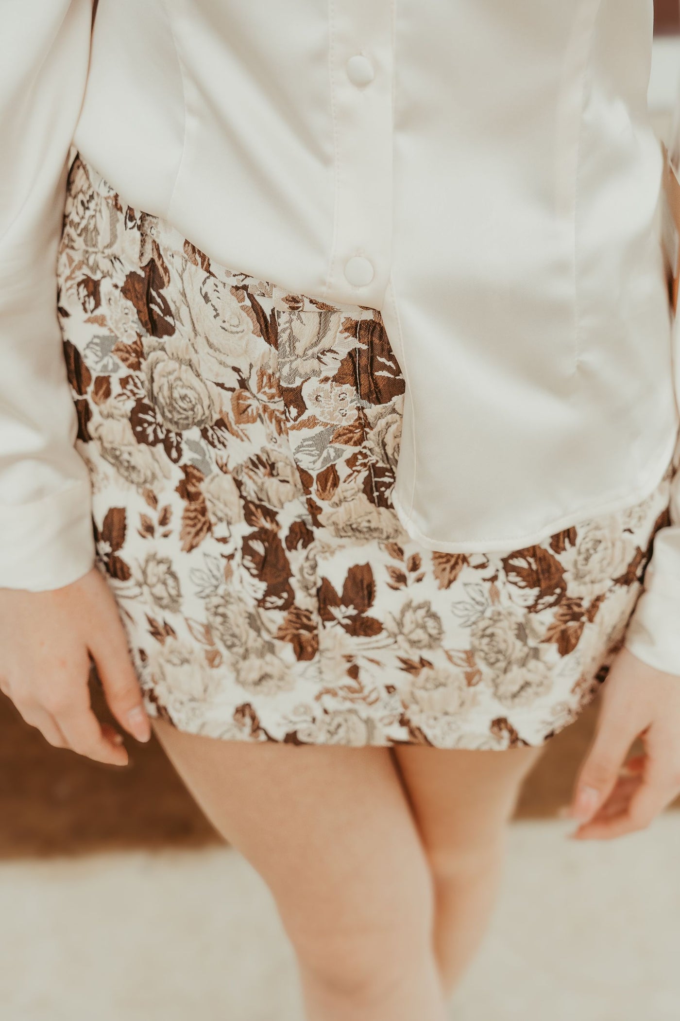 Brown Sloane Floral Skort S1287P-2