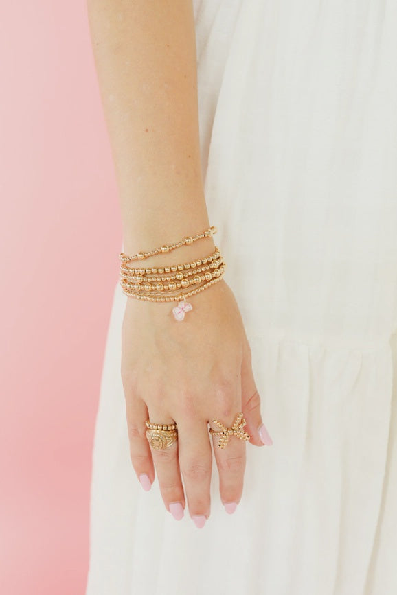 Pink Bow Charm Bracelet