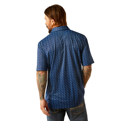 Ariat Men's All Over Print Polo Blue Depths 10055188