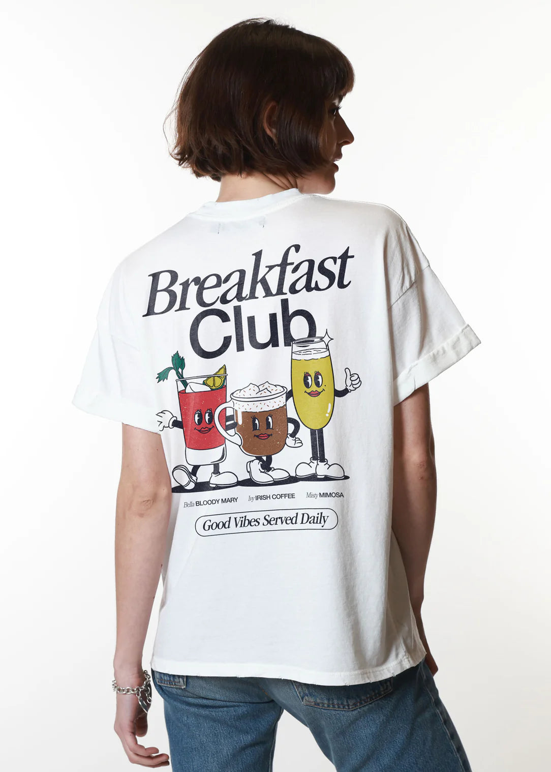 Girl Dangerous Breakfast Club Vintage White Boyfriend Tee