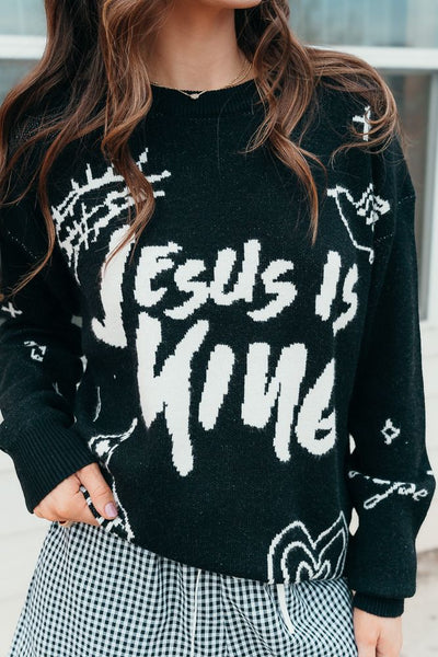 Jesus is King Jacquard Sweater