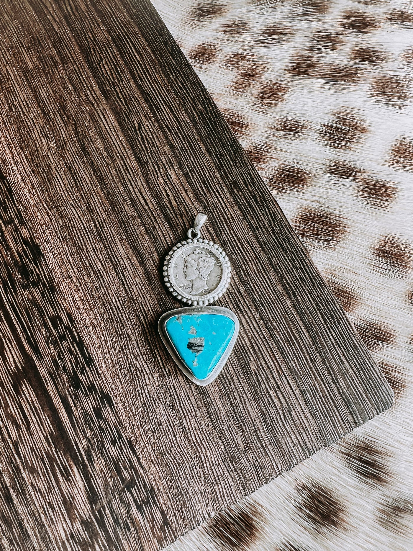 Silver Coin Navajo Pendent