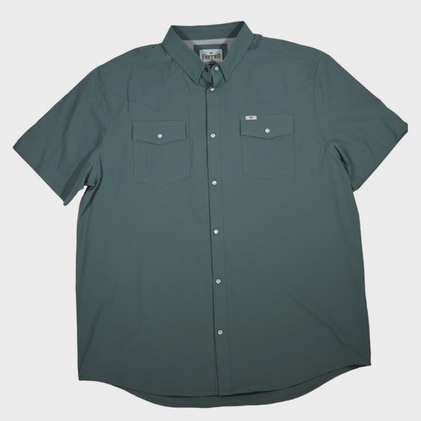 Ferrell - Teal Short Sleeve Snap Shirt