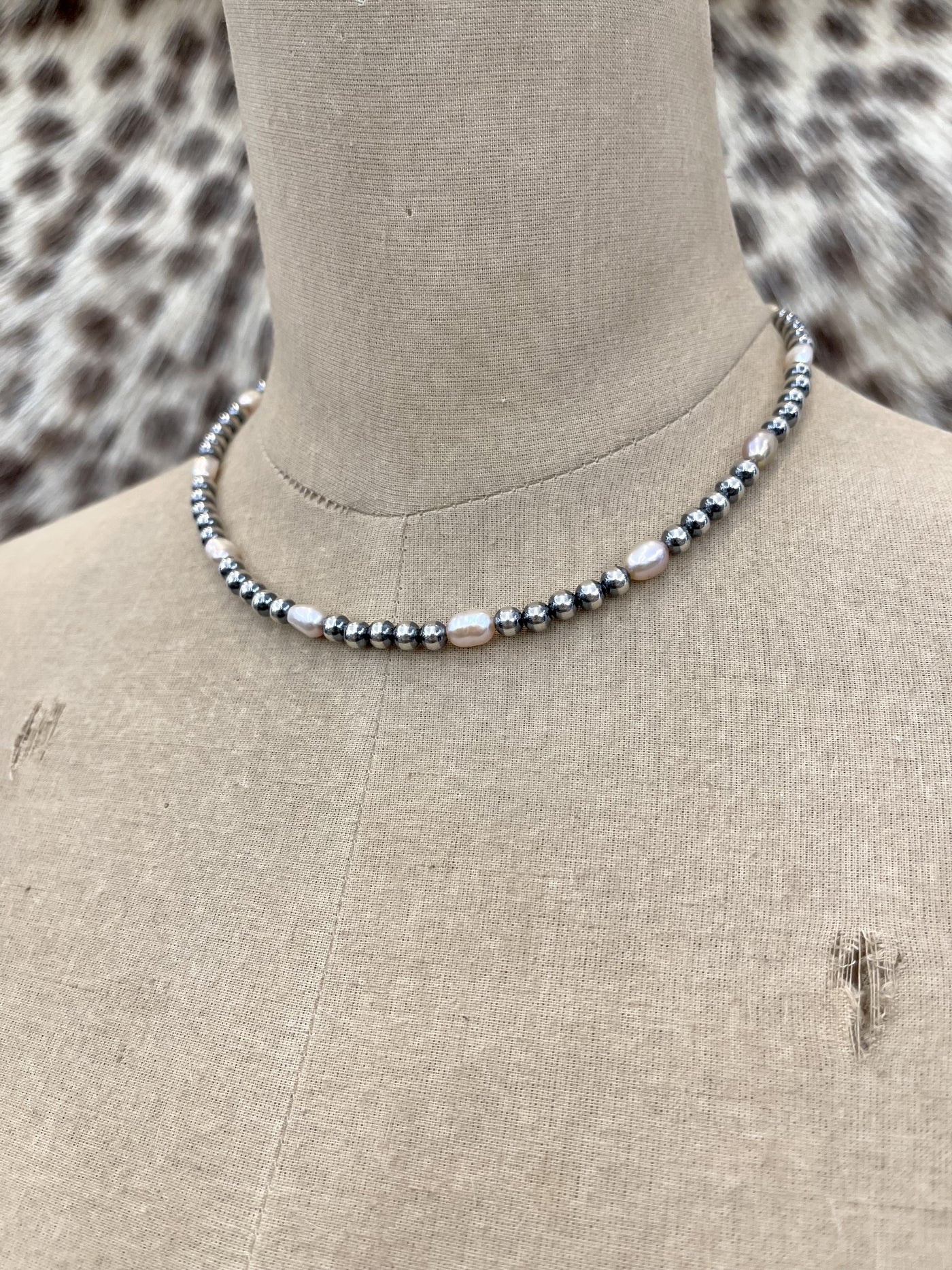 16" 5MM Sterling/Pearl Necklace