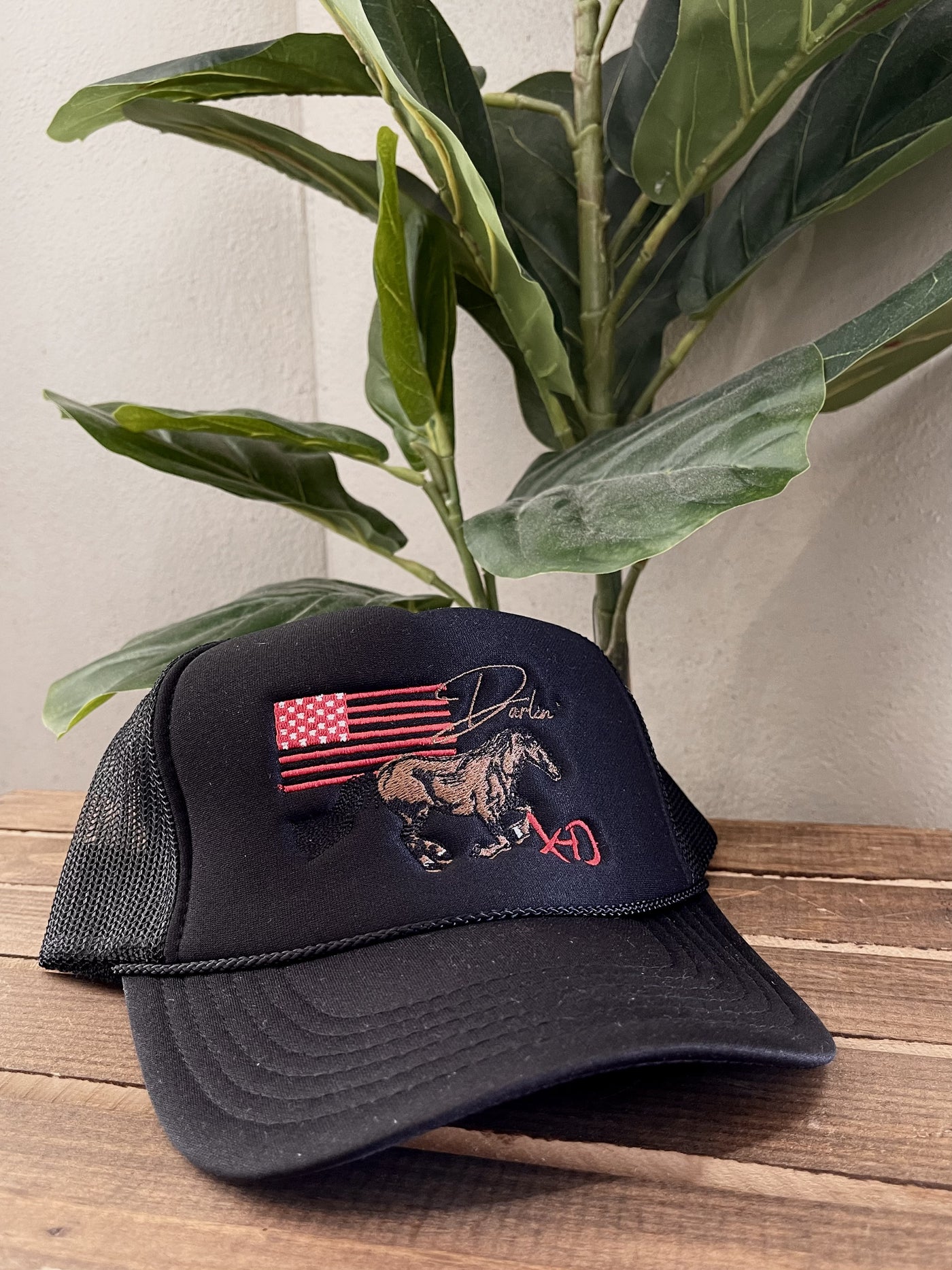 Darlin Black Trucker Hat