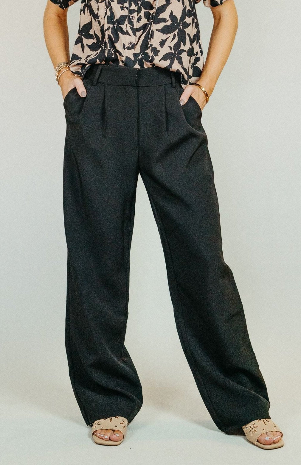 Black Fitted Trousers ILP3788