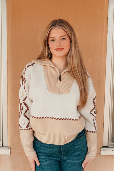 10052607 Wild West Sweater Summer Sand/Irish Cream