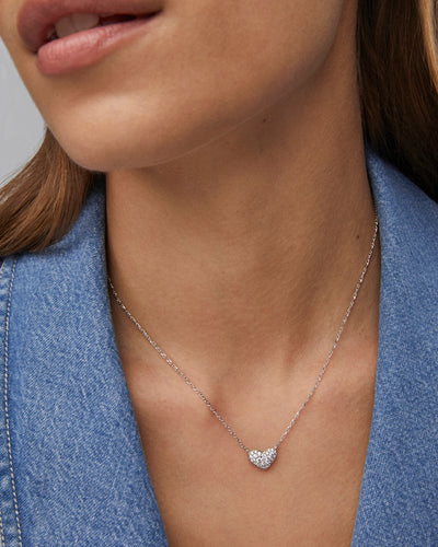 KS Ari Pave Crystal Heart Necklace