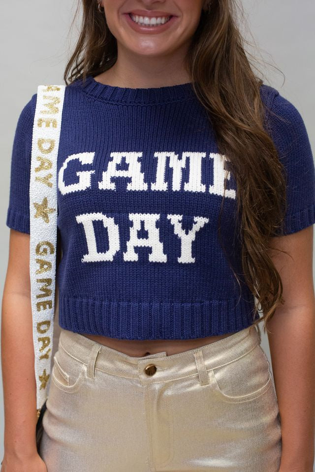 G6487 Navy/Cream Game Day Top