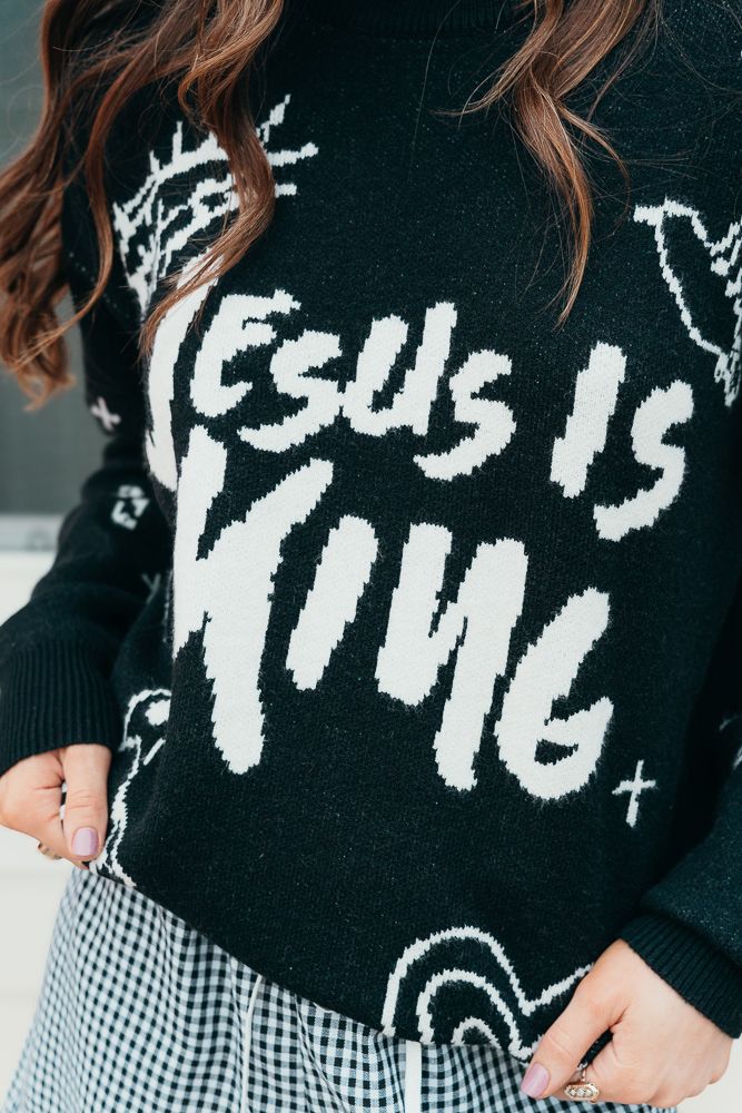 Jesus is King Jacquard Sweater