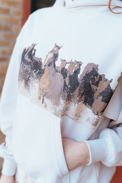 Darlin Wild Horse Hoodie Creme