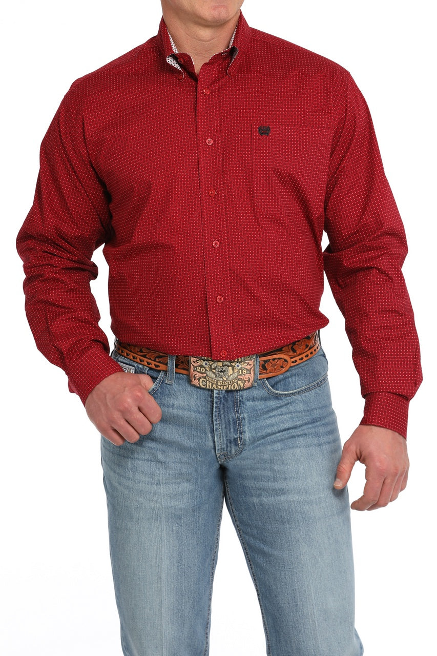 Cinch MNS Long Sleeve Print Red MTW1105841