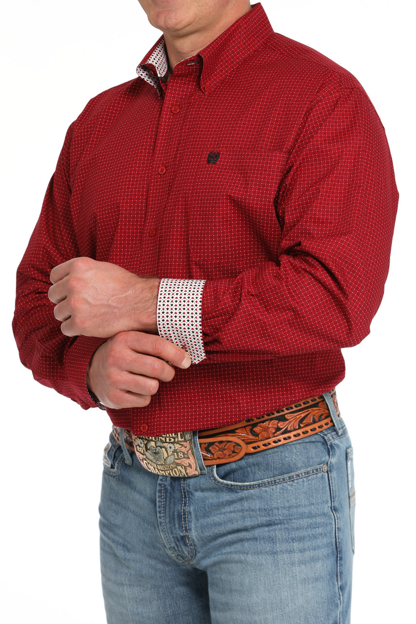 Cinch MNS Long Sleeve Print Red MTW1105841