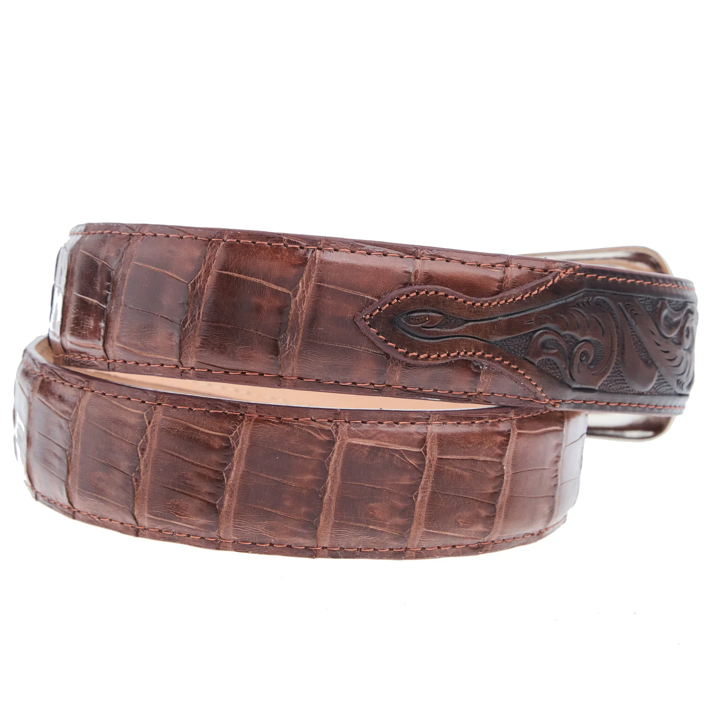 R. Watson Boots Men's Glazed Tobacco Caiman Belt RWB2309