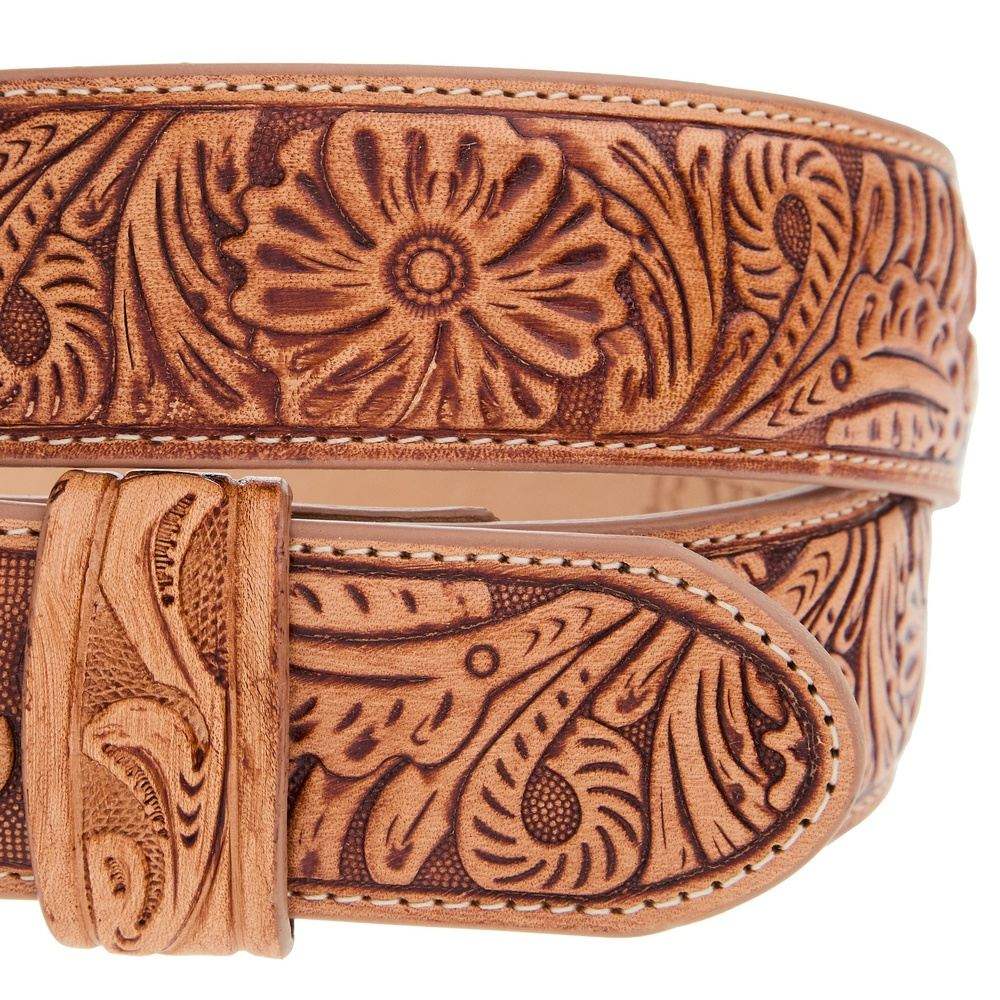 R. Watson Boots Men's Natural Embossed Belt RWB2330