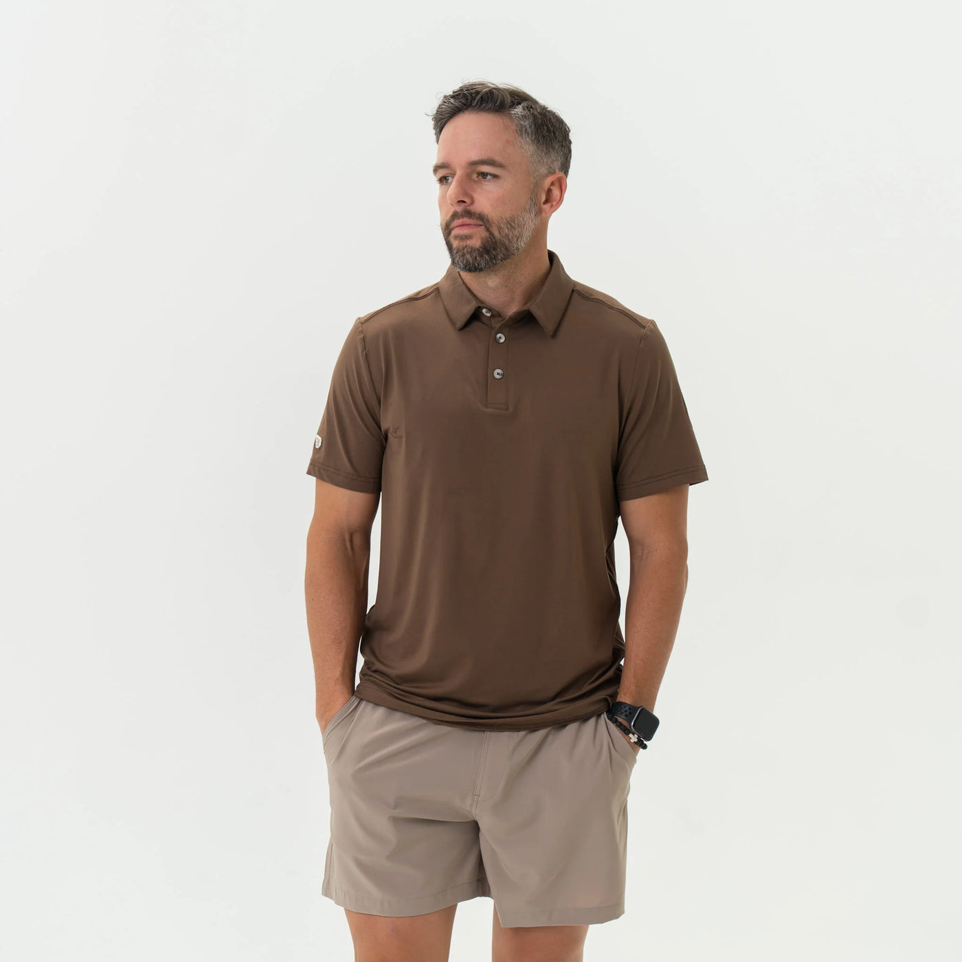 Burlebo Heather Brown Performance Polo