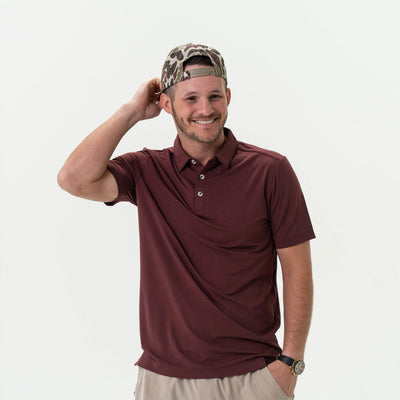 Burlebo Heather Maroon Performance Polo