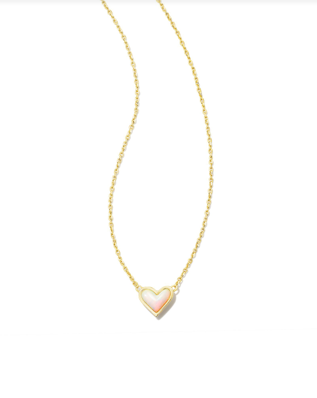 KS Framed Ari Heart Gold Pendant Necklace