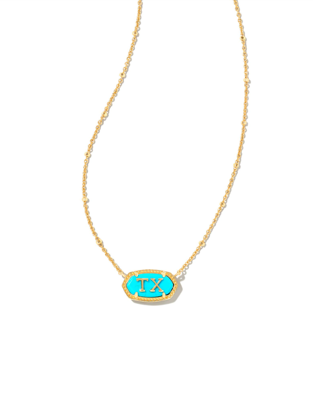 KS Elisa TX Gold Turq Necklace