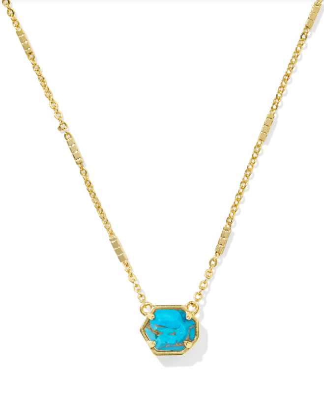 KS Mabel Gold Veined Turq Necklace