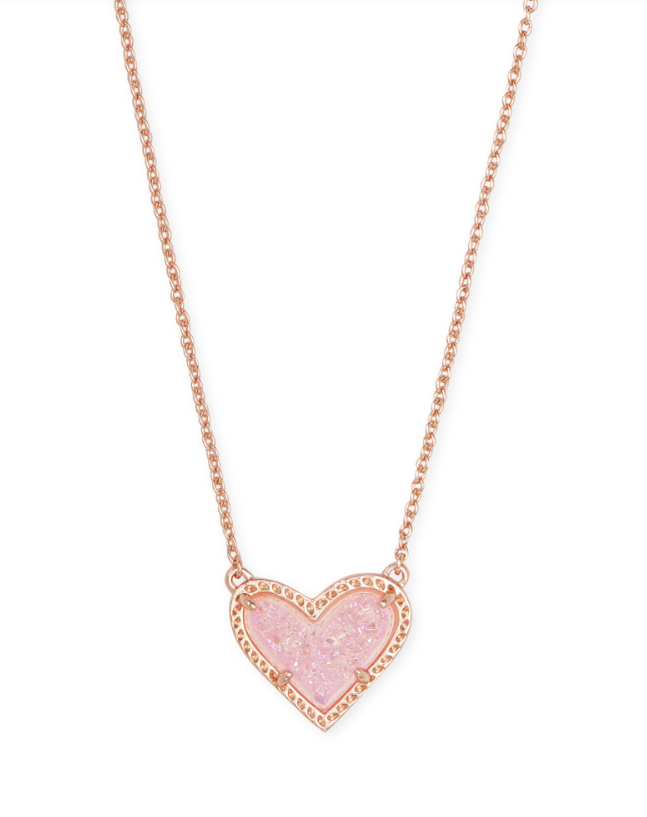 KS Ari Heart Pendant Necklace Rose Gold