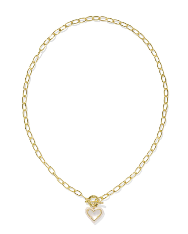 Ari Heart Enamel Link/Chain Necklace