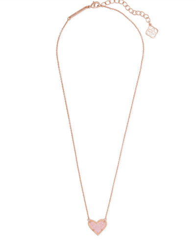 KS Ari Heart Pendant Necklace Rose Gold