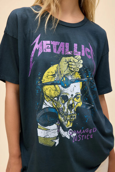 DayDreamer Metallica Damaged Justice Merch Tee Black