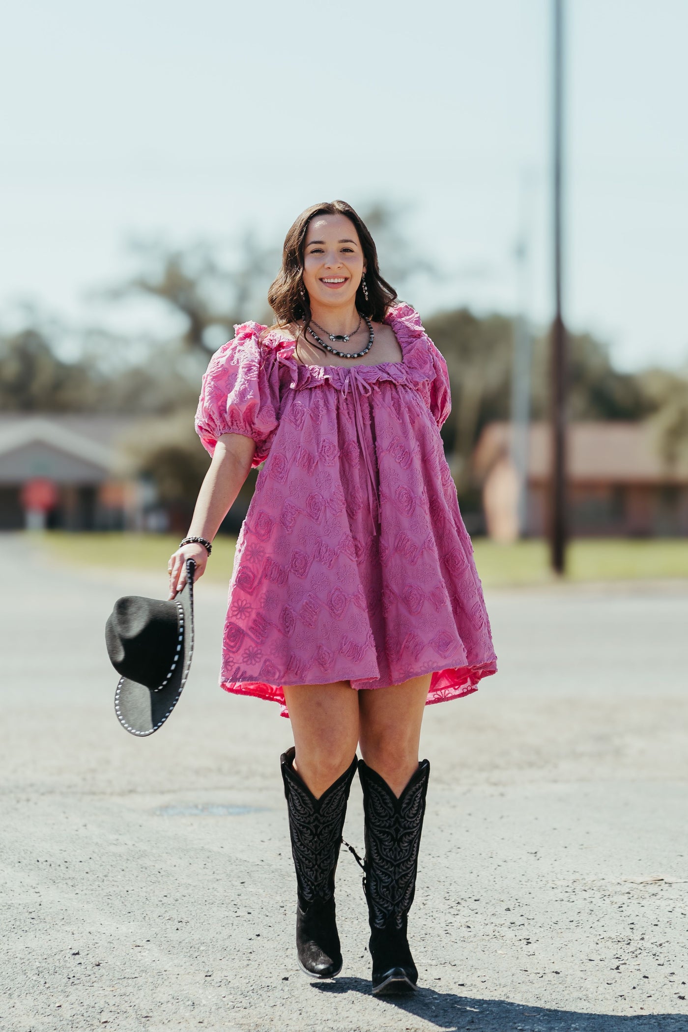 Lana Floral Embroidered Mini Pink Dress S1846D-1