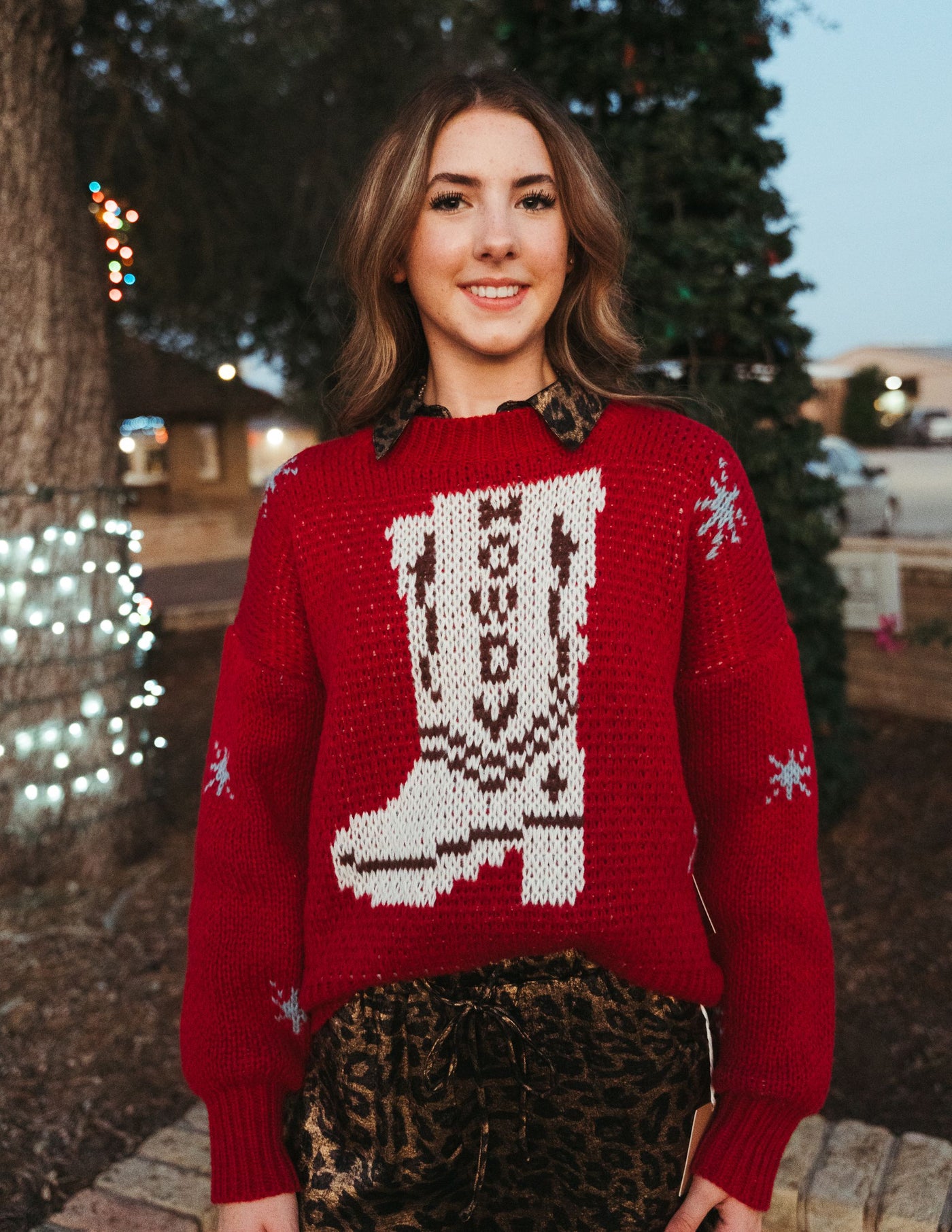 Cherry Red Howdy Sweater BRW2284-1