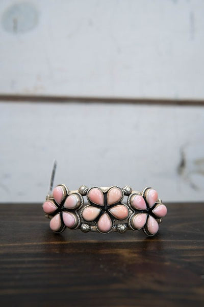 Pink Conch 3 Flower Cuff