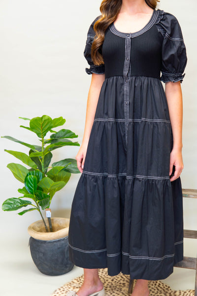 Black Kora Midi Dress