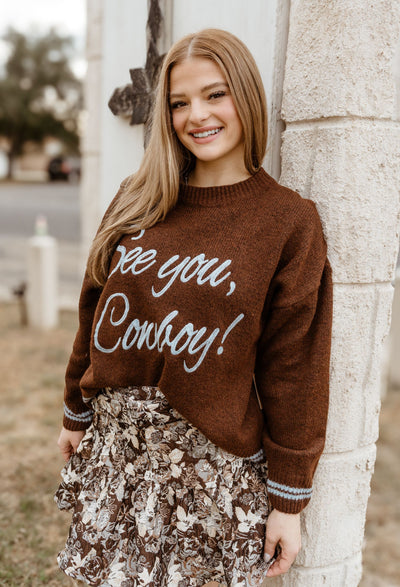 Chocolate See You Cowboy Sweater BRW0280-32