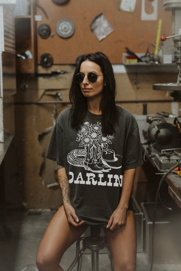 Darlin Floral Boot Tee