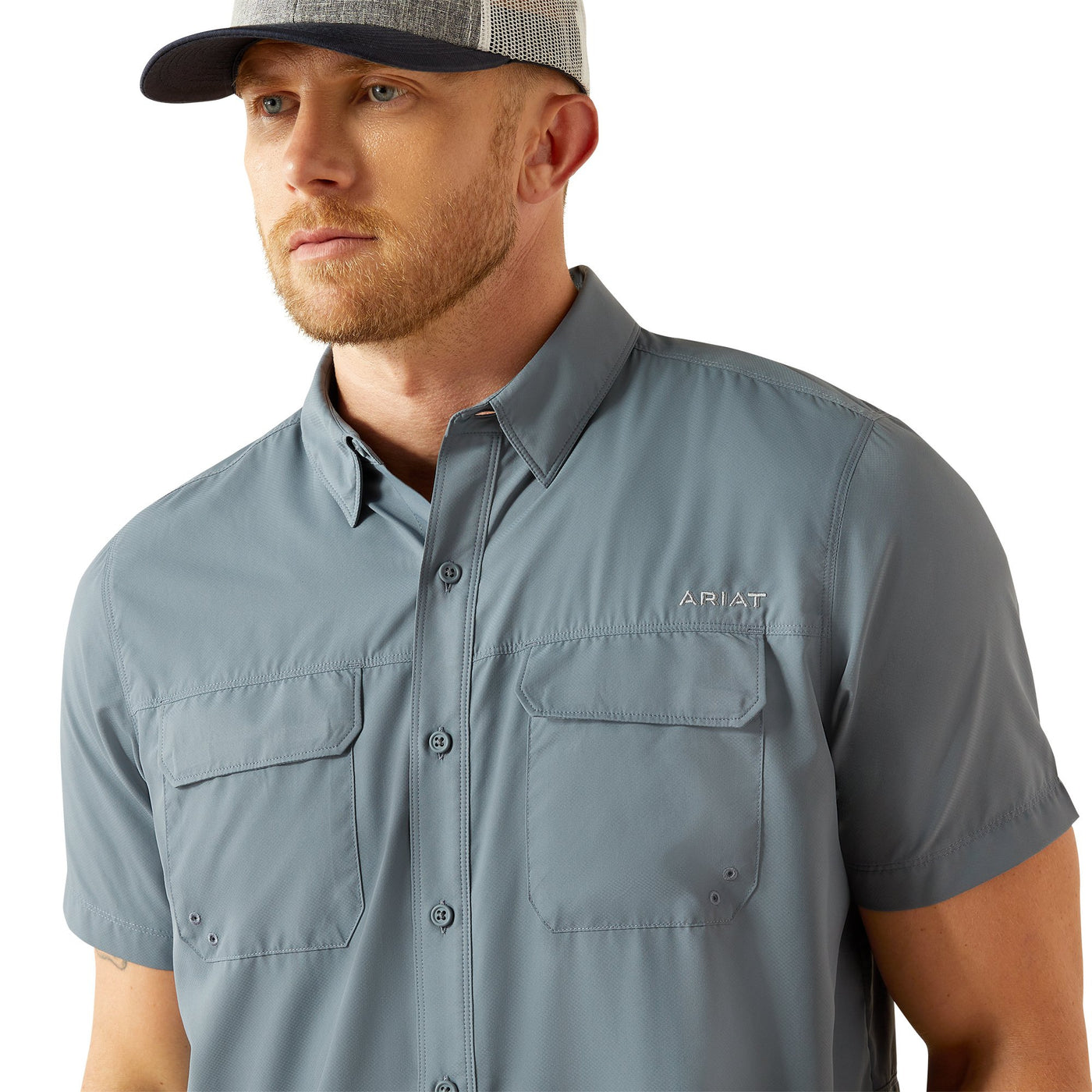 Ariat Men's VentTEK Outbound Fitted Shirt Newsboy Blue 10055229