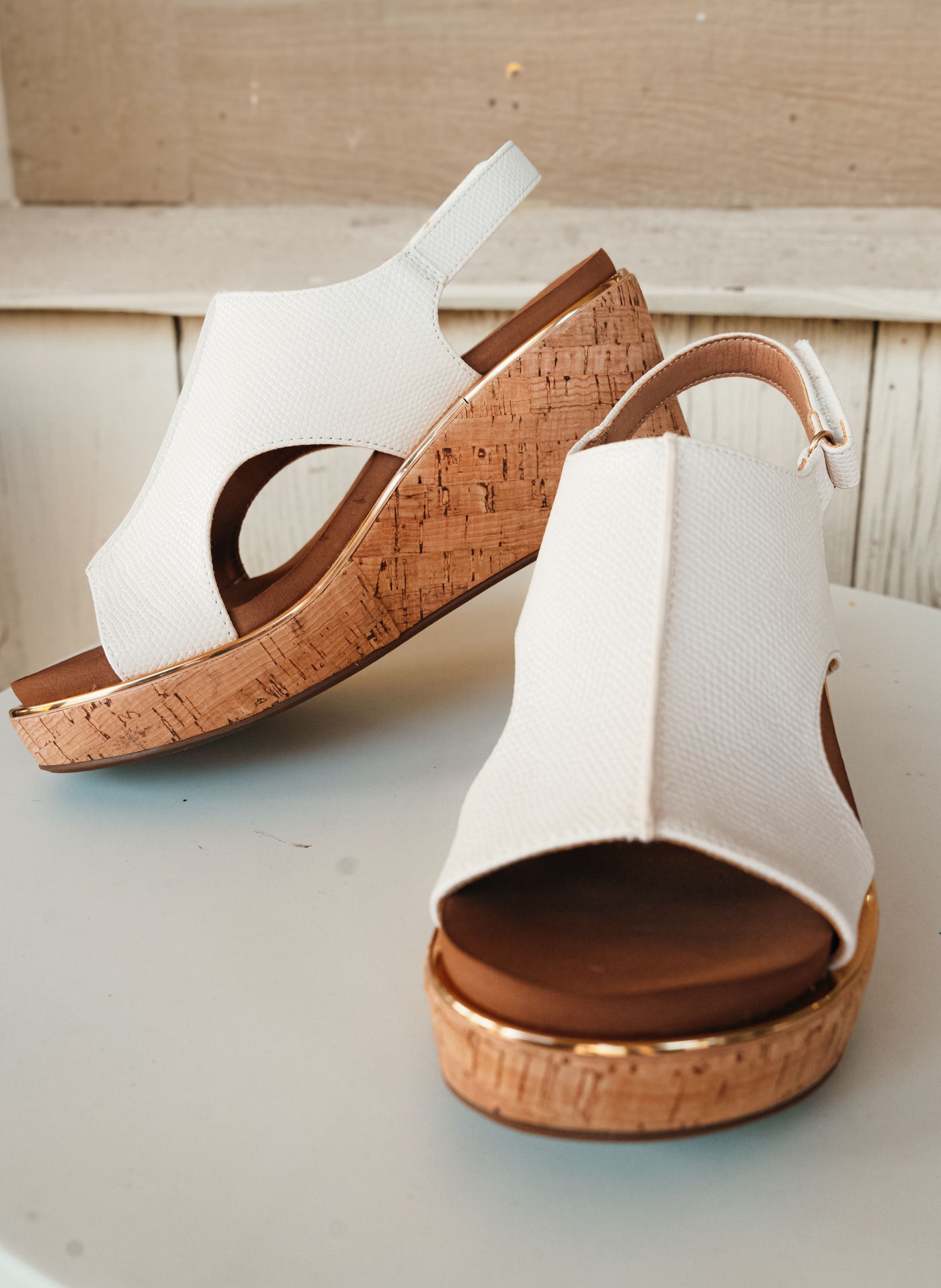 Carley Ivory Lizard 2 Wedge